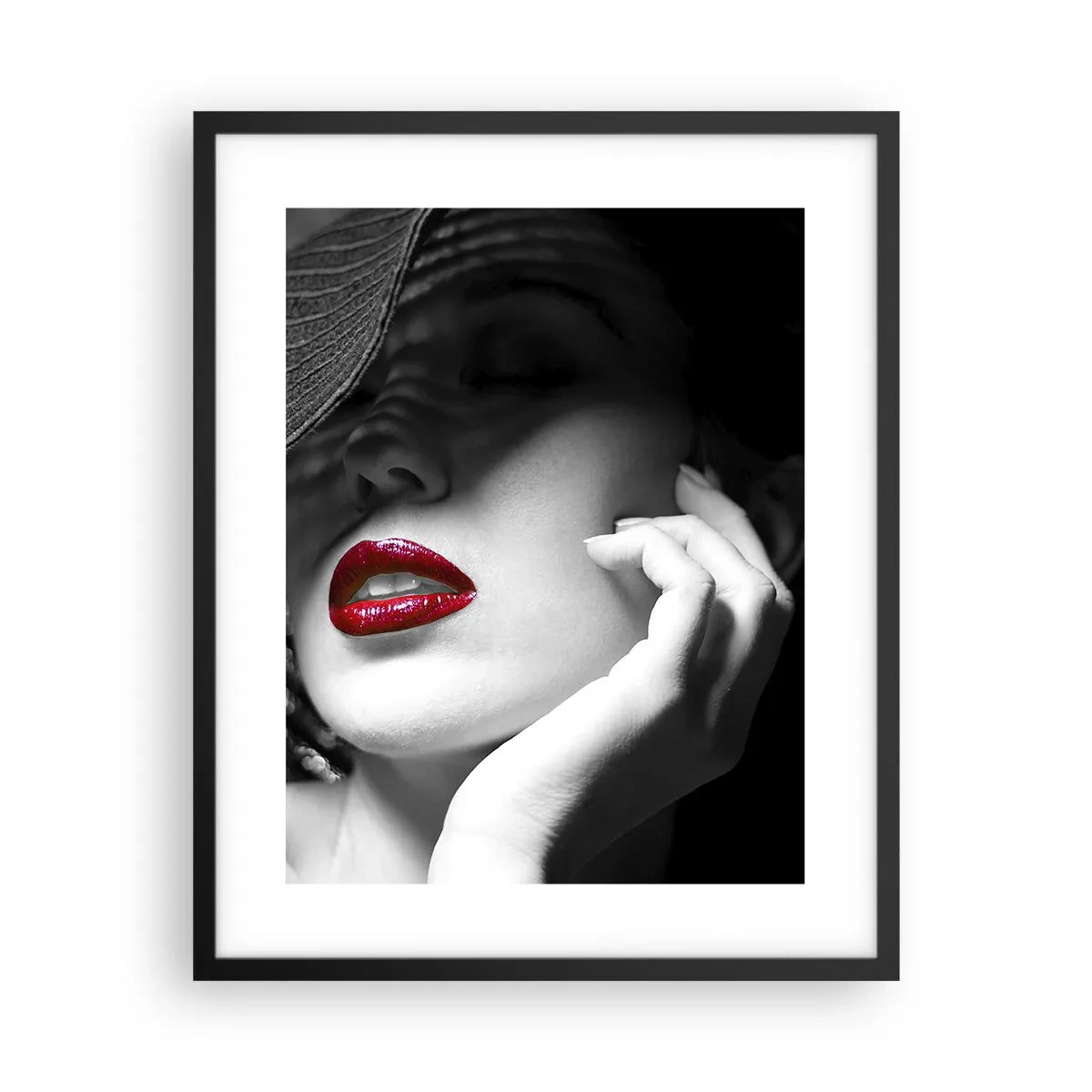 Pôster com moldura preta - Um estudo em vermelho - 40x50 cm