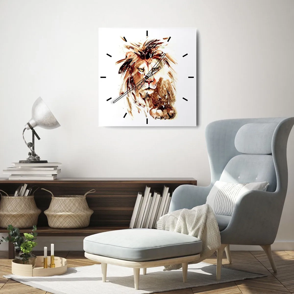 Relógio de parede - Relógio em vidro - Força e dignidade - 40x40 cm