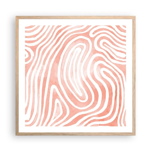 Pôster com moldura de carvalho claro - No labirinto de corais - 60x60 cm