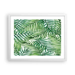 Pôster em moldura branca - Sob as folhas verdes - 50x40 cm