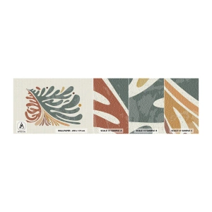 Amostra de papel de parede autocolante Deluxe Sticker - Folha multicolorida - Boho, Minimalismo, Pedaço - 100x30 cm