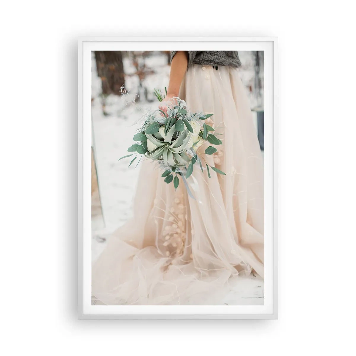 Pôster em moldura branca - E viveram felizes para sempre - 70x100 cm