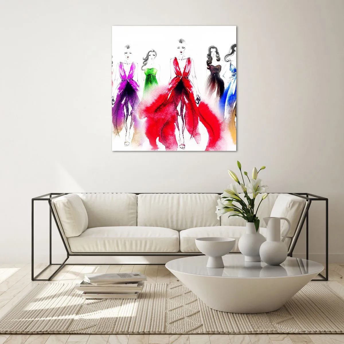 Quadro em vidro - Colorido desfile - 70x70 cm