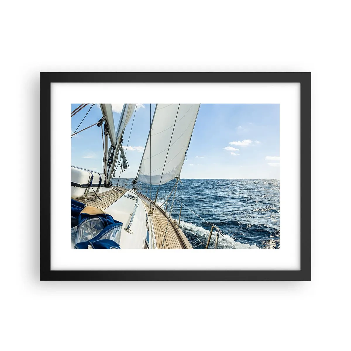 Pôster com moldura preta - Ahoy, aventura - 40x30 cm
