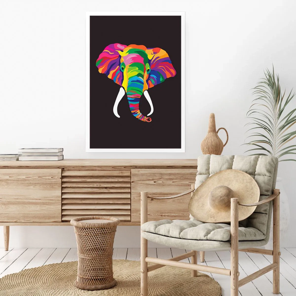 Pôster - O elefante que adorava banhar-se no arco-íris - 70x100 cm