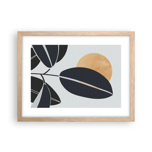 Pôster com moldura de carvalho claro - Um dia quente de verão - 40x30 cm