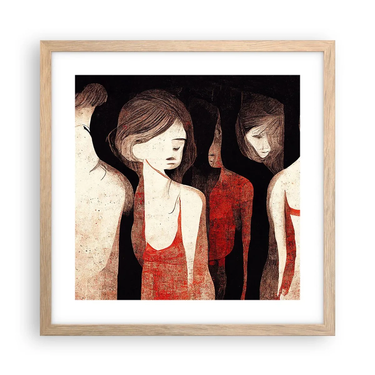 Pôster com moldura de carvalho claro - Madonas das trevas - 40x40 cm