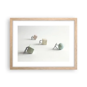 Pôster com moldura de carvalho claro - É a vida - 40x30 cm