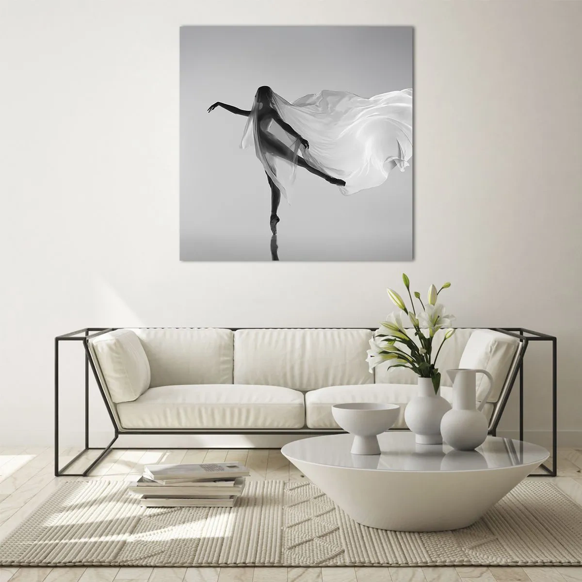 Quadro em vidro - Leveza e graça - 70x70 cm