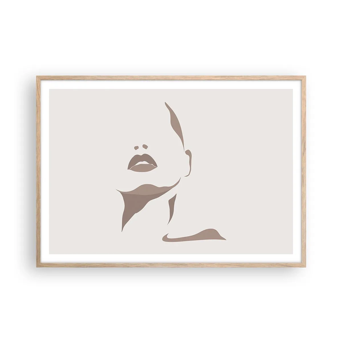 Pôster com moldura de carvalho claro - Feito de luz e sombra - 100x70 cm