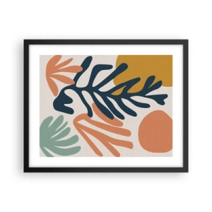 Pôster com moldura preta - Mares de coral - 50x40 cm