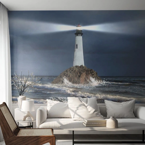 Papel de parede personalizado Standard Eco - Aqui... aqui... aqui! - Paisagem, Farol, Ilha