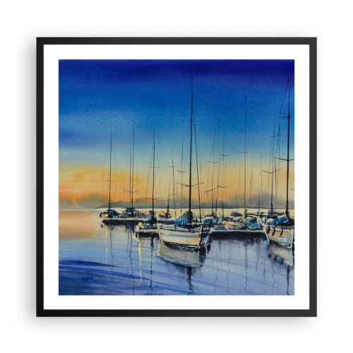 Pôster com moldura preta - Fim de um bom dia - 60x60 cm