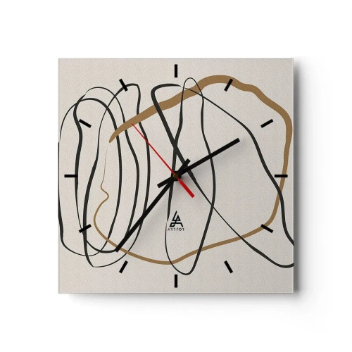 Relógio de parede - Relógio em vidro - Composição – dança em loop - 30x30 cm