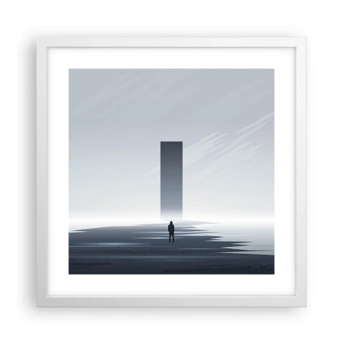 Pôster em moldura branca - Oportunidade ou ameaça? - 40x40 cm