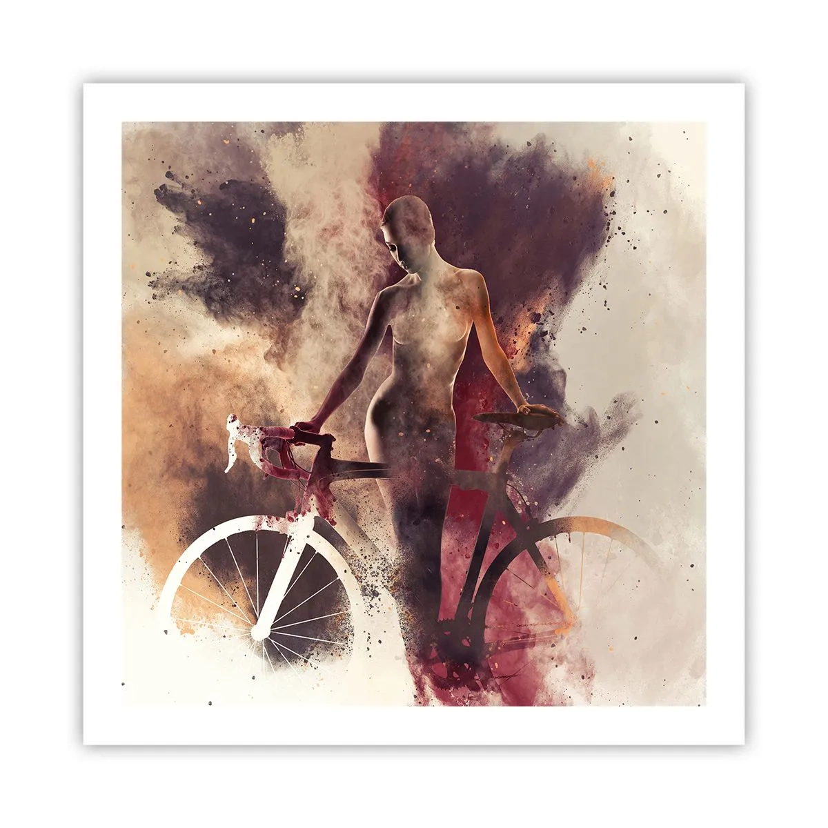 Pôster - Uma alma de bicicleta em formas de mármore - 60x60 cm