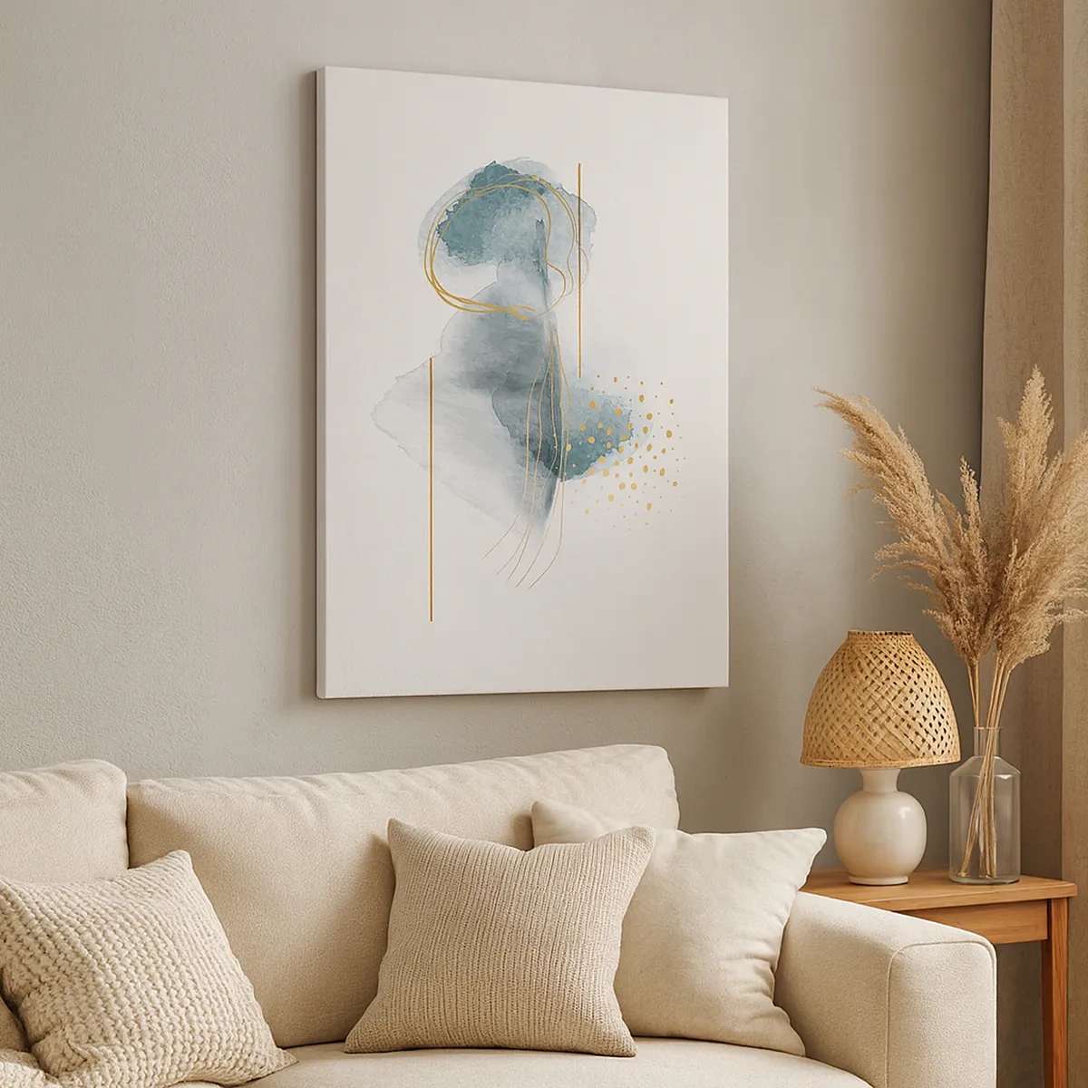 Quadro em tela - Sobre a relação entre o cinza e o dourado - 50x70 cm