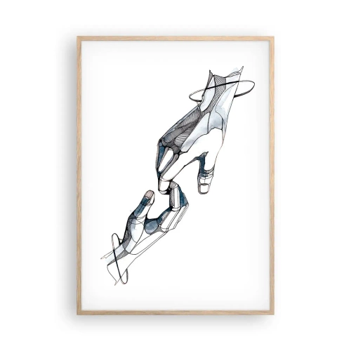 Pôster com moldura de carvalho claro - Um bom gesto - 70x100 cm