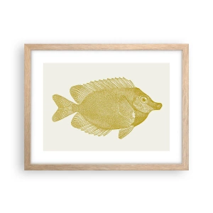 Pôster com moldura de carvalho claro - Peixe e pronto - 40x30 cm