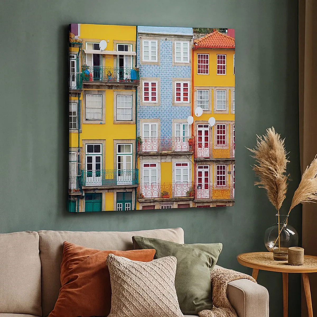Quadro em tela - Cores da cidade velha - 30x30 cm