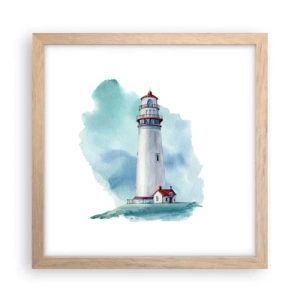 Pôster com moldura de carvalho claro - A gentil irmã do azul - 30x30 cm