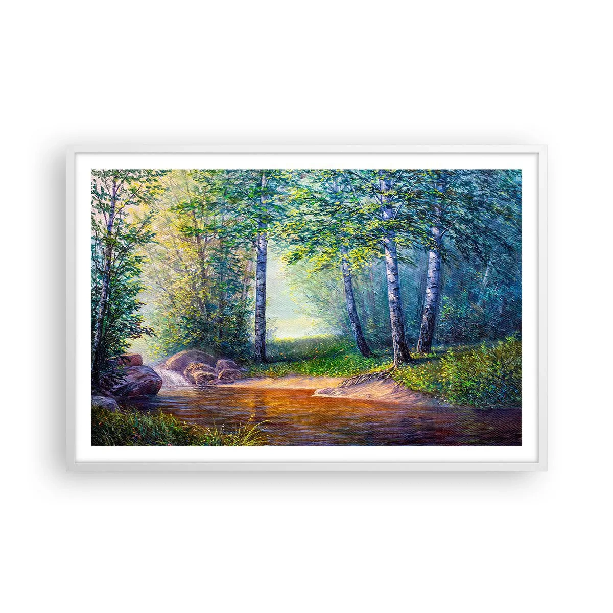 Pôster em moldura branca - Cenário idílico - 91x61 cm