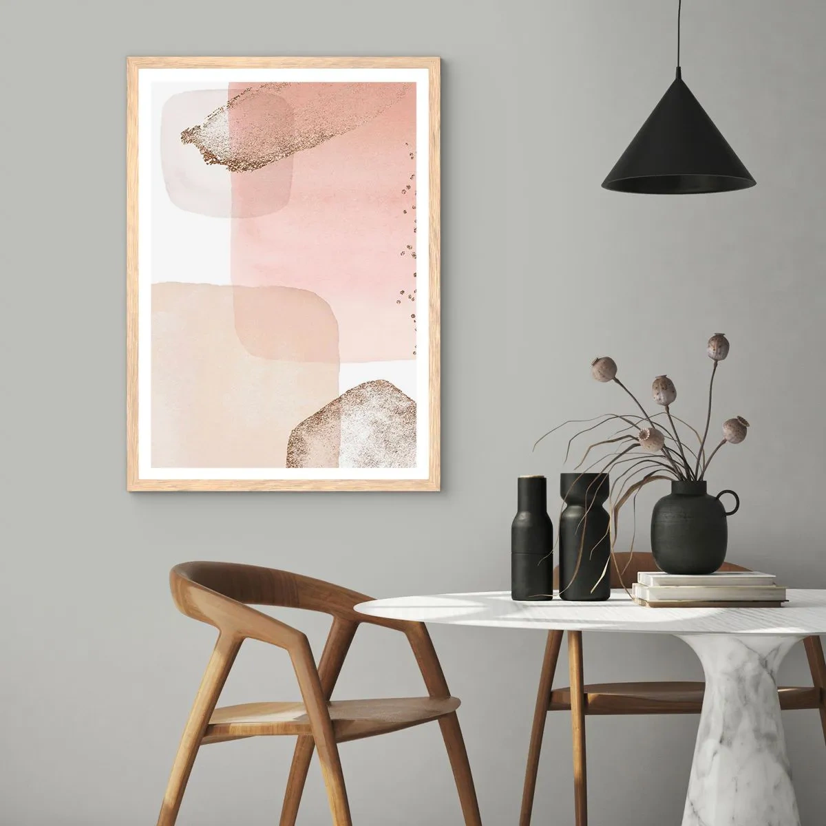 Pôster com moldura de carvalho claro - Olhar através da cor - 70x100 cm