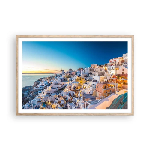 Pôster com moldura de carvalho claro - A essência grega - 91x61 cm