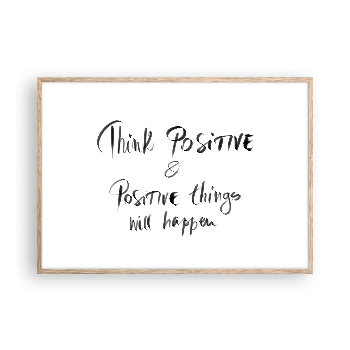 Pôster com moldura de carvalho claro - Como viver? - 100x70 cm