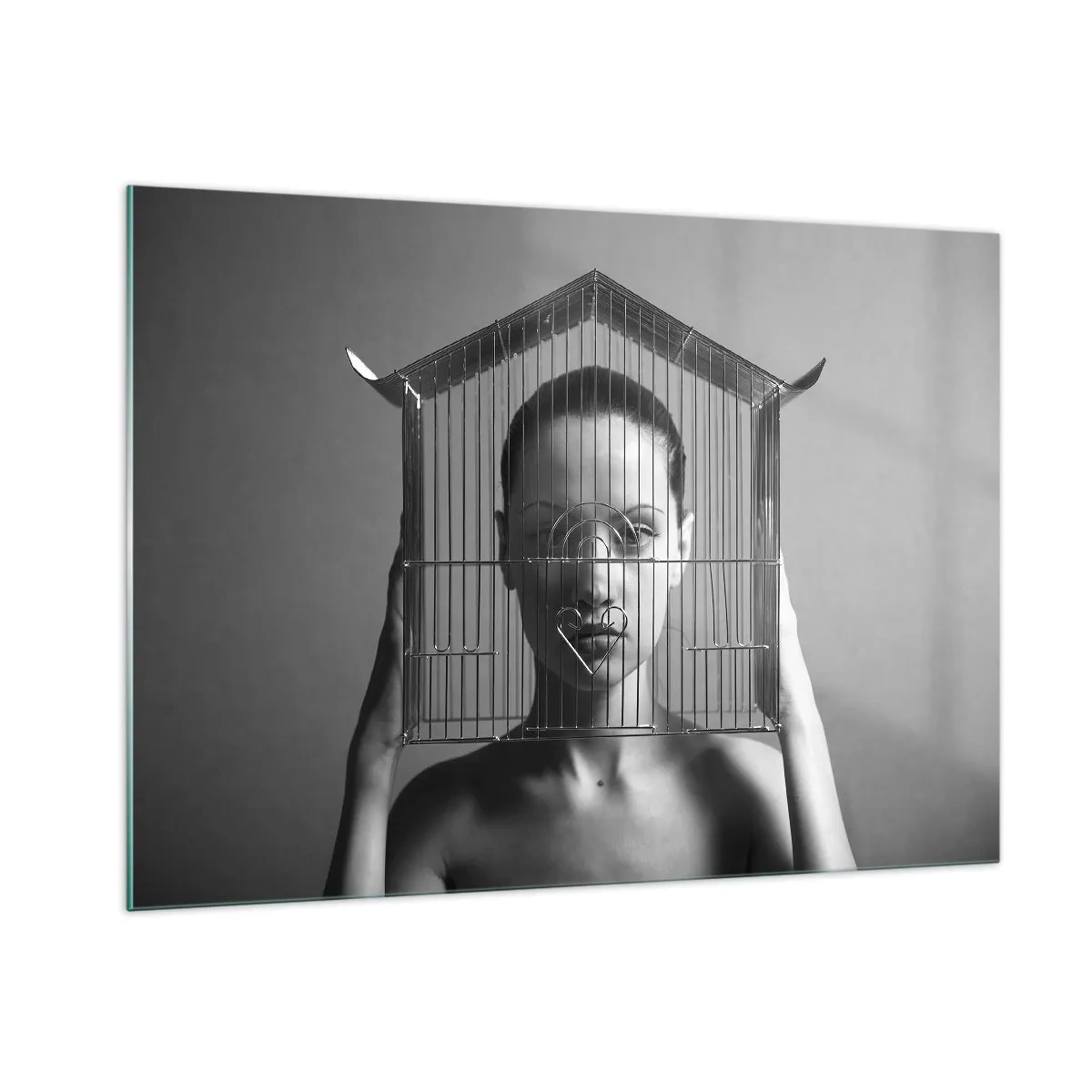 Quadro em vidro - Retrato um pouco surreal - 100x70 cm