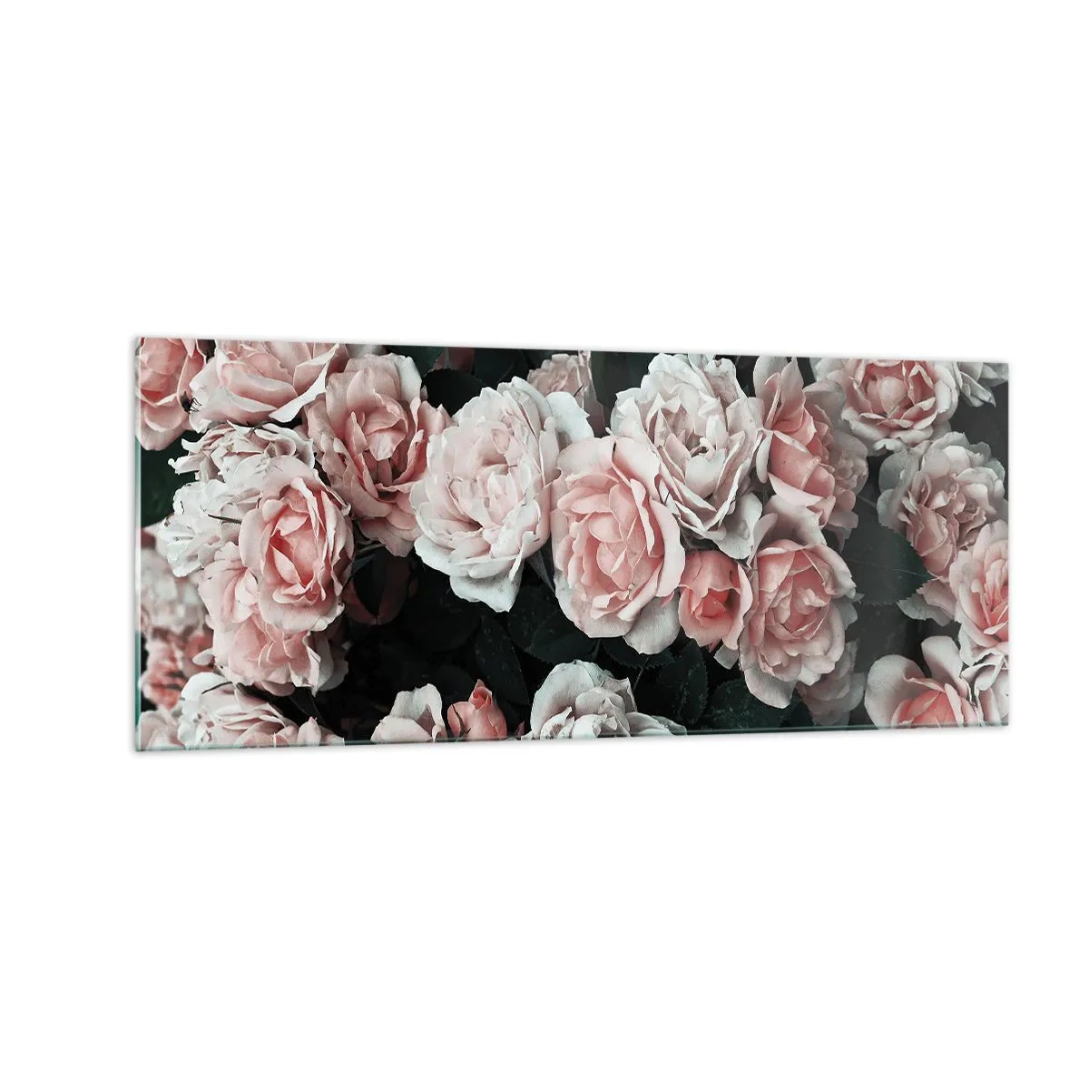 Quadro em vidro - Conjuntos de rosas - 100x40 cm