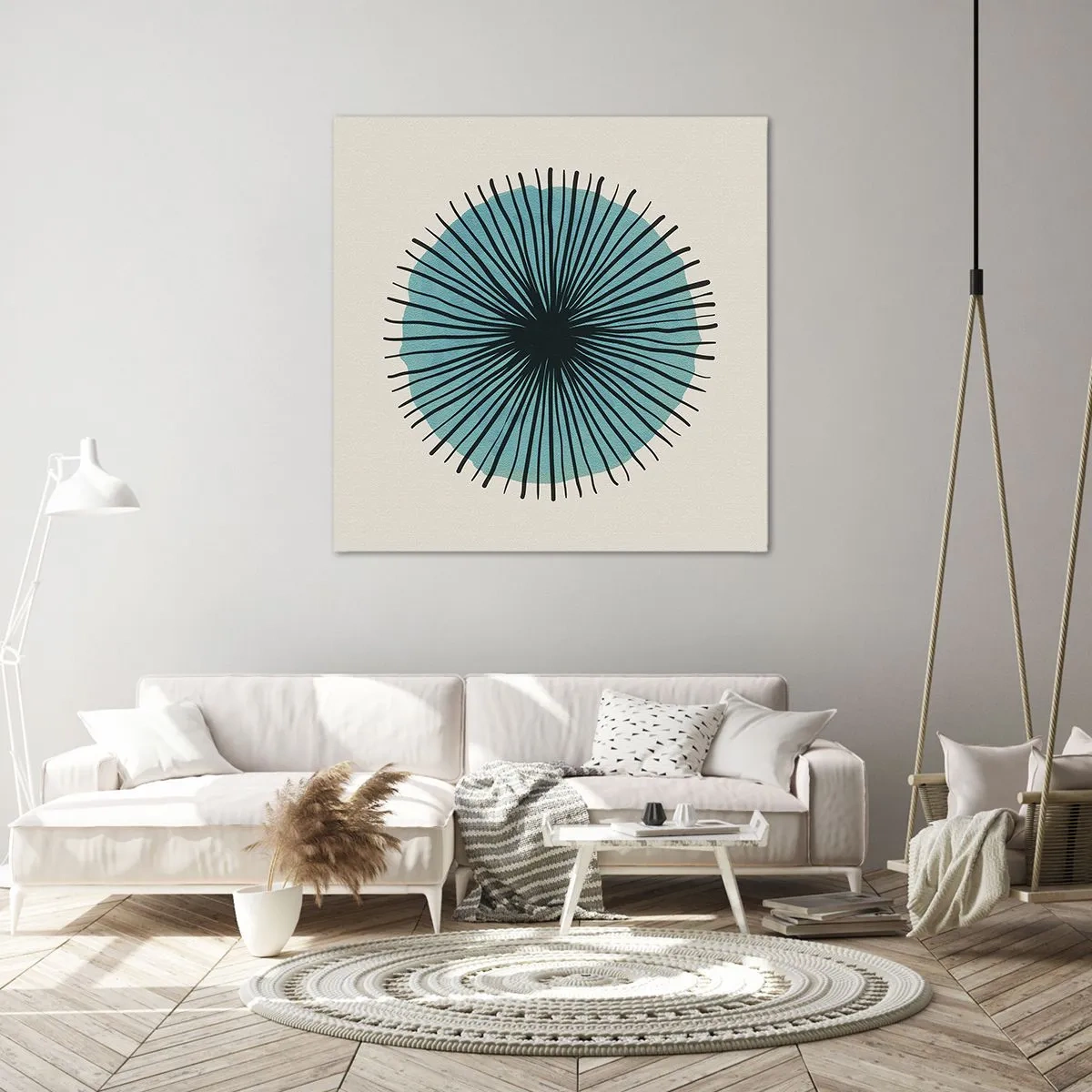 Quadro em tela - Radiante sobre o azul - 30x30 cm