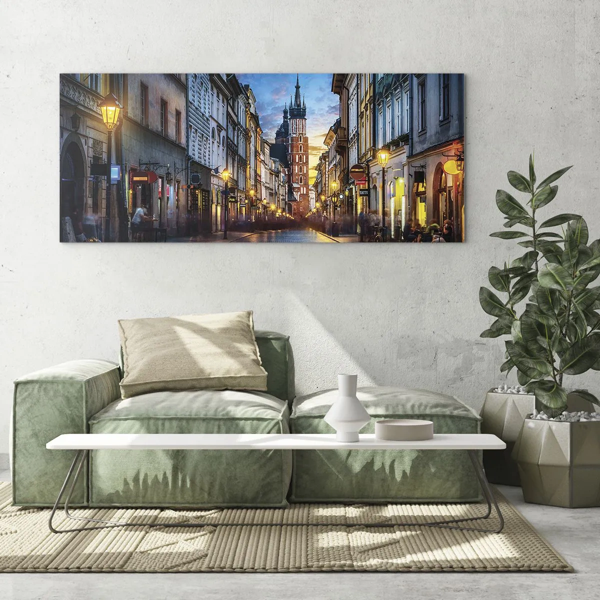 Quadro em vidro - O charme de Cracóvia - 120x50 cm