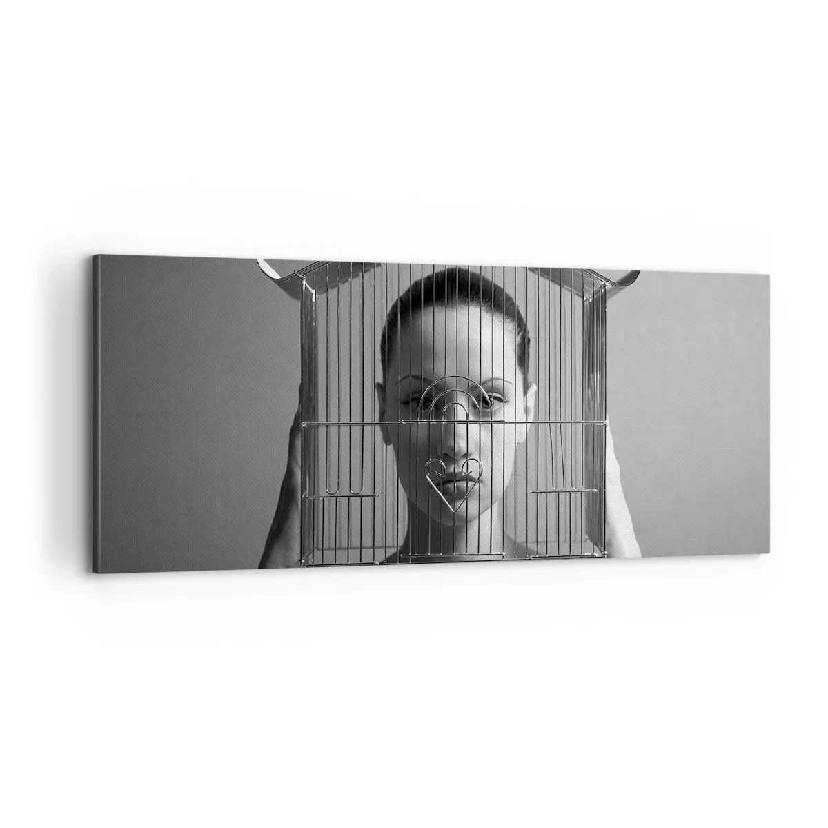 Quadro em tela - Retrato um pouco surreal - 100x40 cm