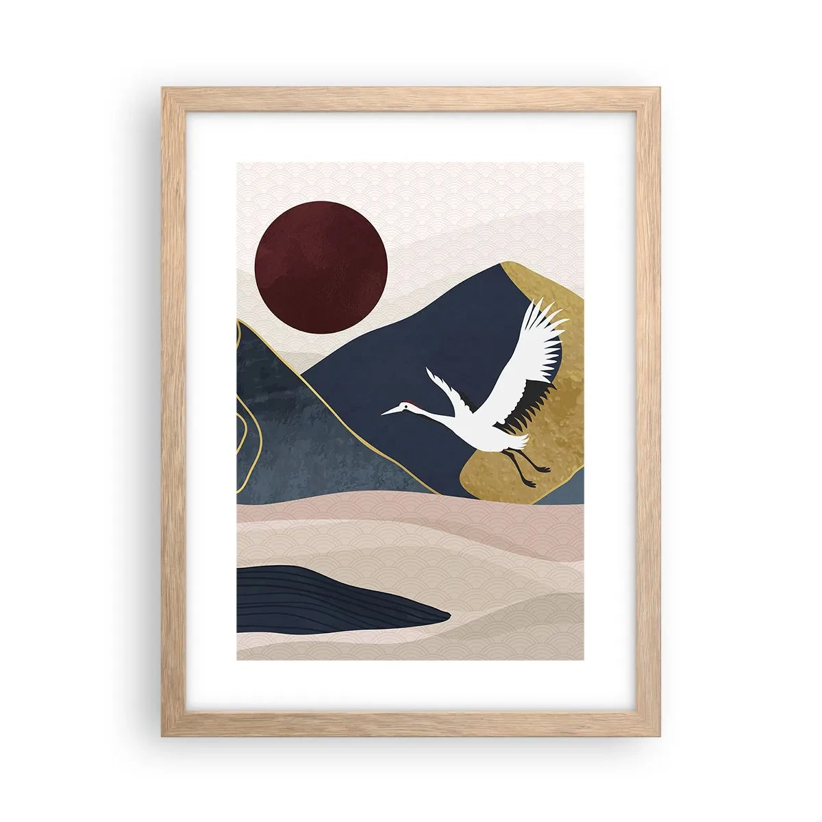 Pôster com moldura de carvalho claro - E o dia acaba novamente - 30x40 cm