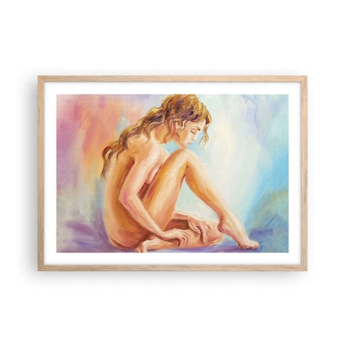 Pôster com moldura de carvalho claro - Ato de juventude - 70x50 cm