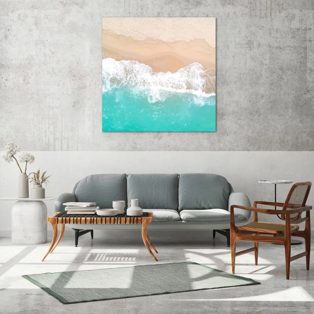 Quadro em vidro - Toque carinhoso - 70x70 cm