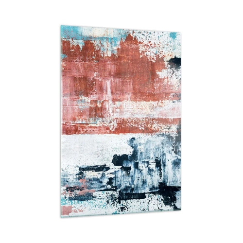 Quadro em vidro - Meio a meio abstrato - 50x70 cm