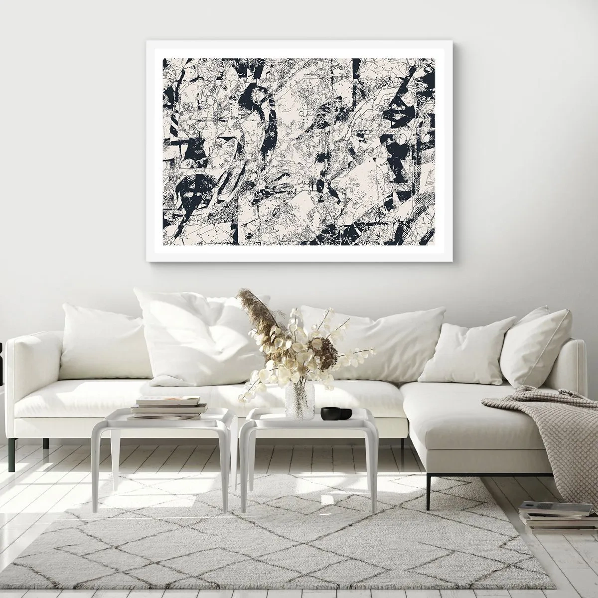 Pôster em moldura branca - Interpenetração de opostos - 100x70 cm