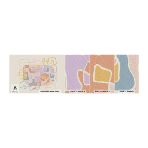 Amostra de papel de parede autocolante Deluxe Sticker - Labirinto – uma aventura alegre - Minimalismo, Pastel, Linhas - 100x30 cm