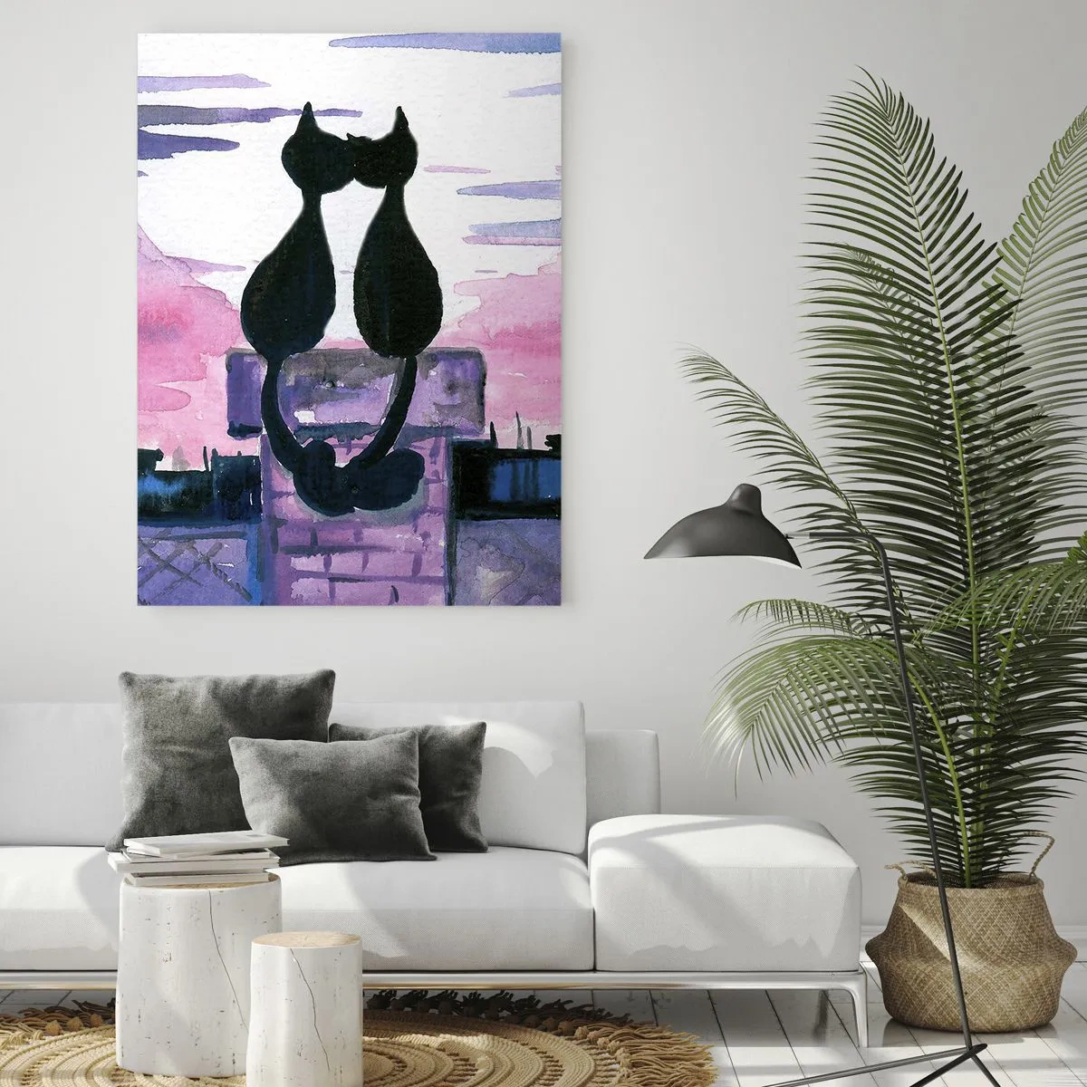 Quadro em vidro - Rendez-vous sob a lua - 50x70 cm