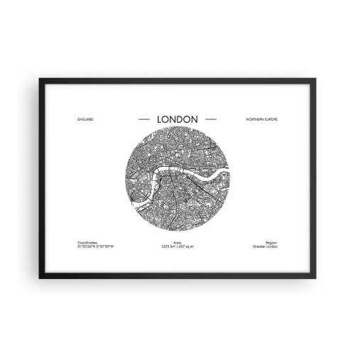 Pôster com moldura preta - Anatomia de Londres - 70x50 cm