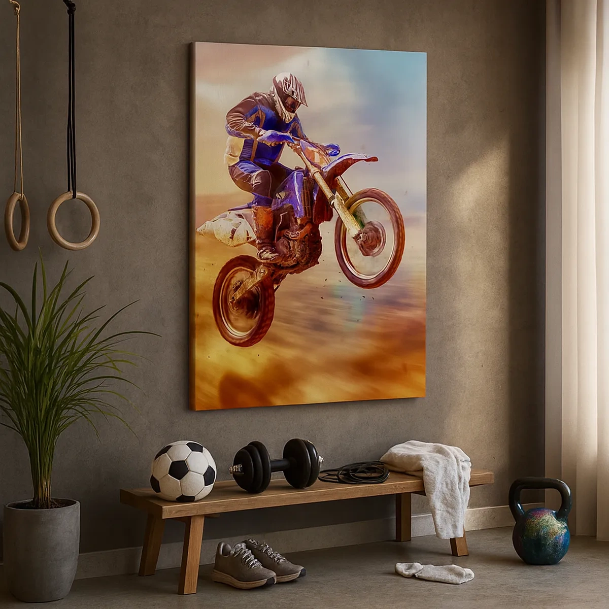 Quadro em tela - Vertigem da motocicleta - 50x70 cm