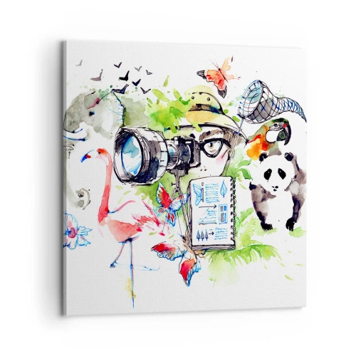 Quadro em tela - Através da lente do viajante - 60x60 cm