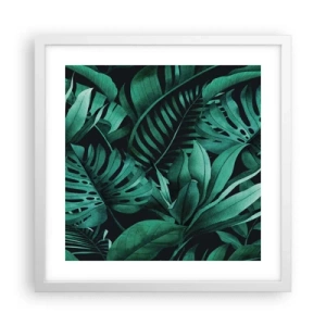 Pôster em moldura branca - A profundidade da vegetação tropical - 40x40 cm