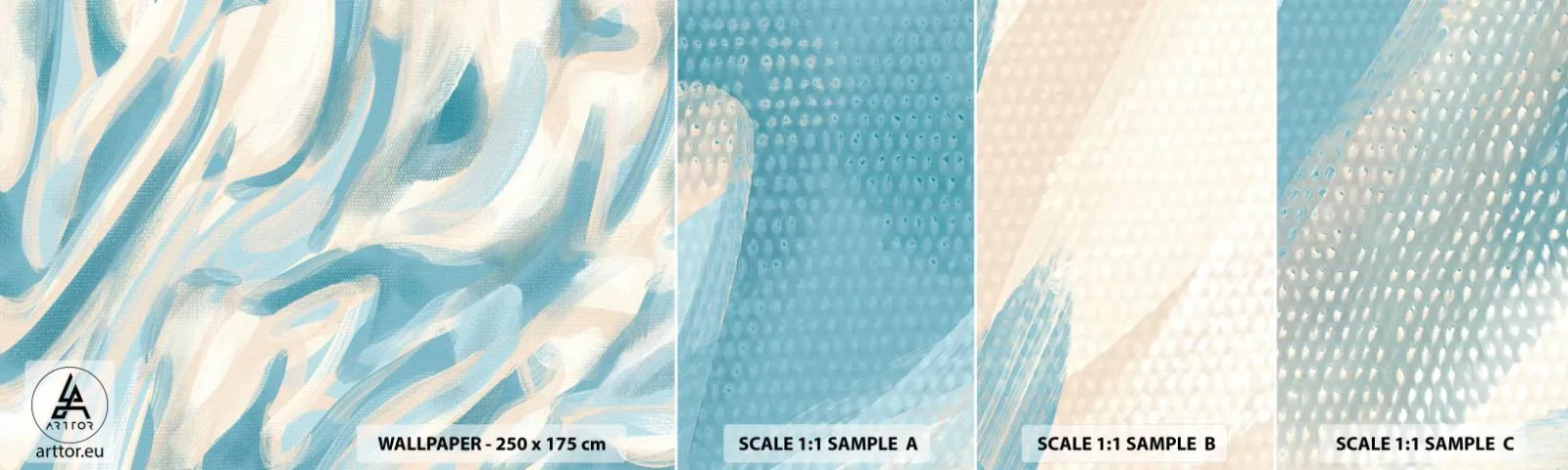 Amostra de Papel de Parede Standard Eco - Brisas de primavera - Pedaço, Brilhante, Pastel - 100x30 cm