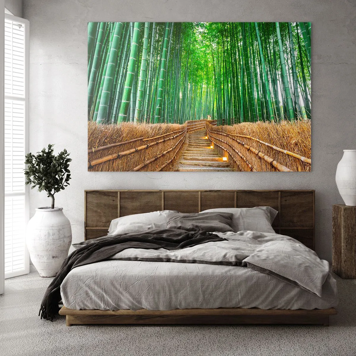 Quadro em vidro - A essência da natureza asiática - 120x80 cm