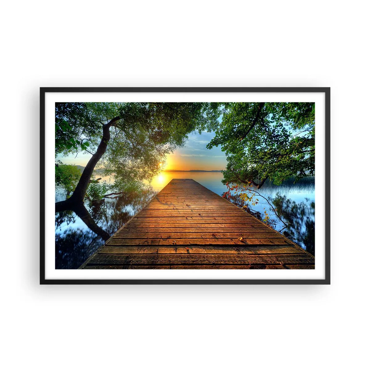 Pôster com moldura preta - Tome o seu tempo, sente-se - 91x61 cm