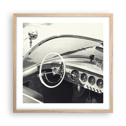 Pôster com moldura de carvalho claro - Tempo para os ricos - 50x50 cm