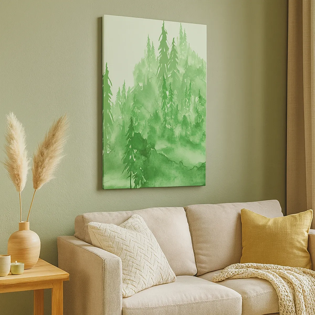 Quadro em tela - Desfocado pela névoa verde  - 50x70 cm